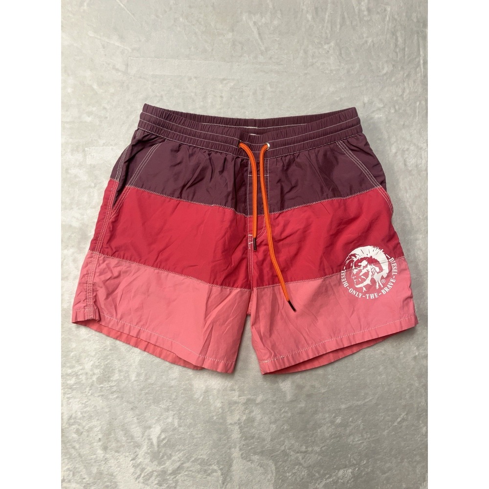 Diesel Swimwear Shorts Mens Small Lined Pink Swim Beach Gogo Hoochie Daddy